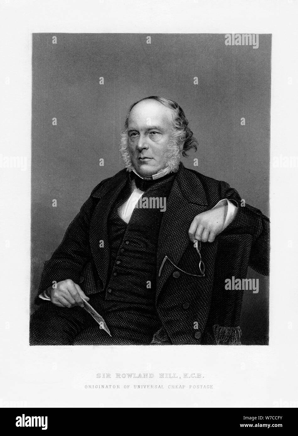 Sir Rowland Hill, British teacher, pamphleteer and creator of penny postage, 19th century. Artist: Unknown Stock Photo