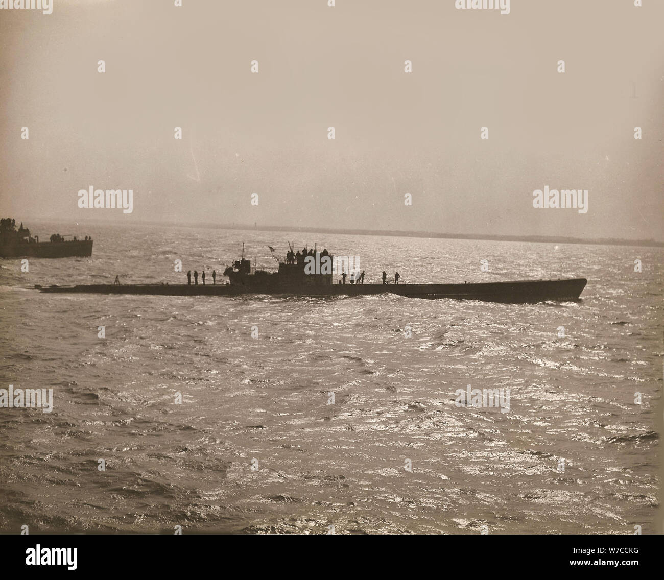 Captured German U-234 U-Boat in Portsmouth, New Hampshire, May 1945. Stock Photo
