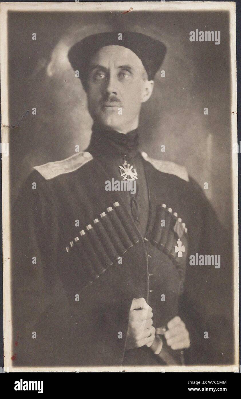 Baron Pyotr Nikolayevich Wrangel (1878-1928), commanding general of the Volunteer Army. Stock Photo