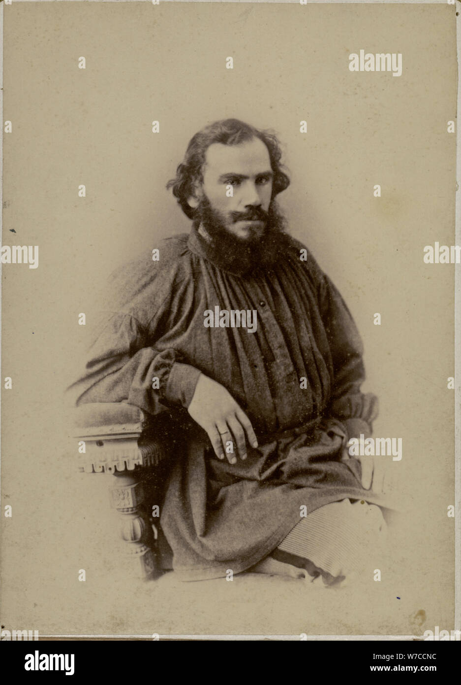Portrait of the author Count Lev Nikolayevich Tolstoy (1828-1910). Stock Photo