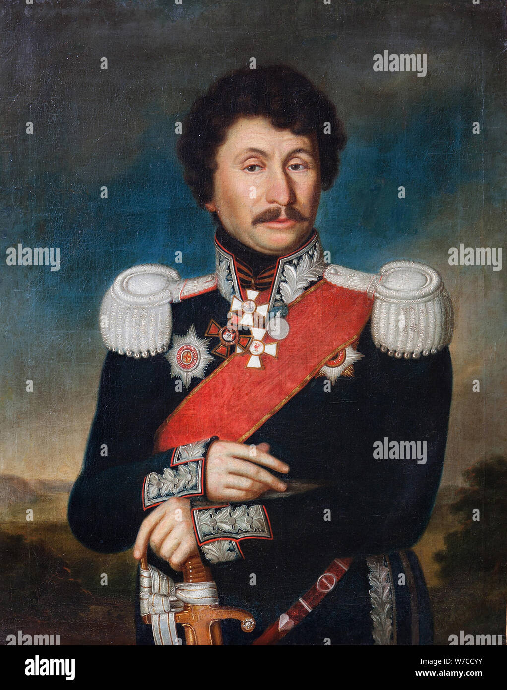 Portrait of General Nikolay Vasilyevich Ilovaysky (1769-1828). Stock Photo