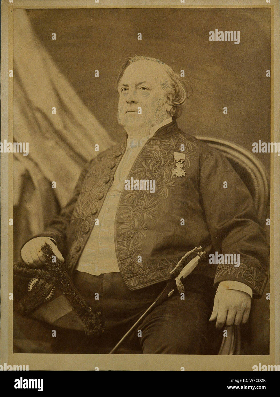 Portrait of the composer Louis Clapisson (1808-1866). Stock Photo