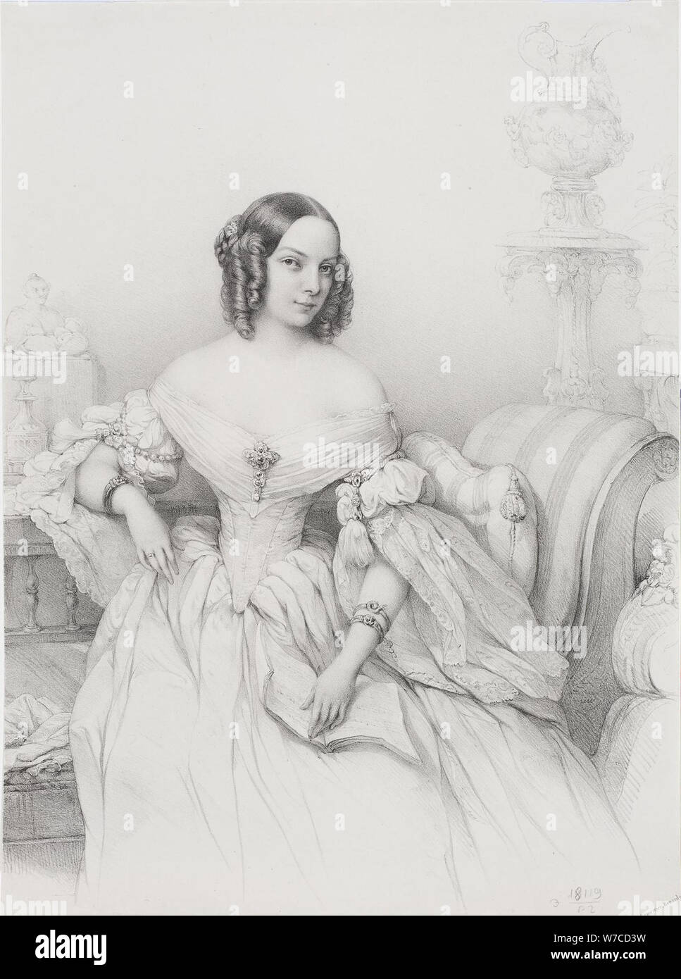 Portrait of Countess Alexandra Kirillovna Vorontsova-Dashkova (1818-1856), née Naryshkina. Stock Photo