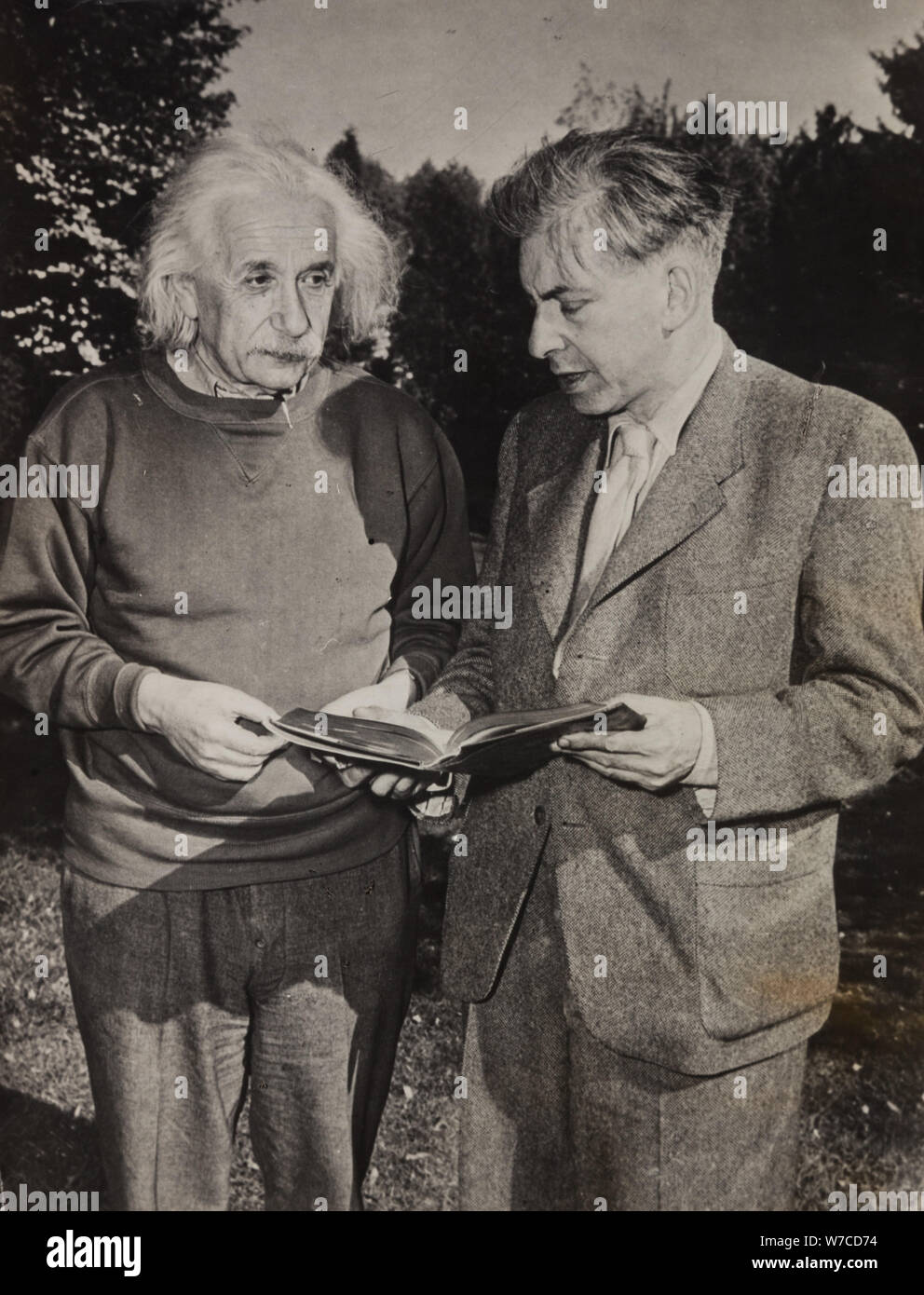 Ilya Ehrenburg and Albert Einstein at Princeton. Stock Photo