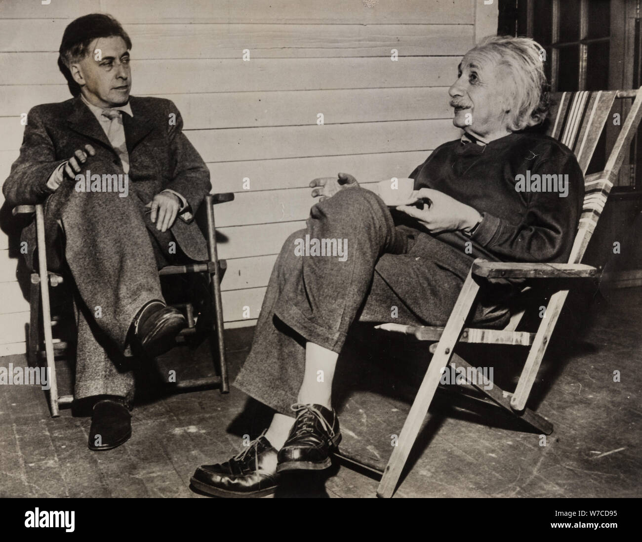 Ilya Ehrenburg and Albert Einstein at Princeton. Stock Photo