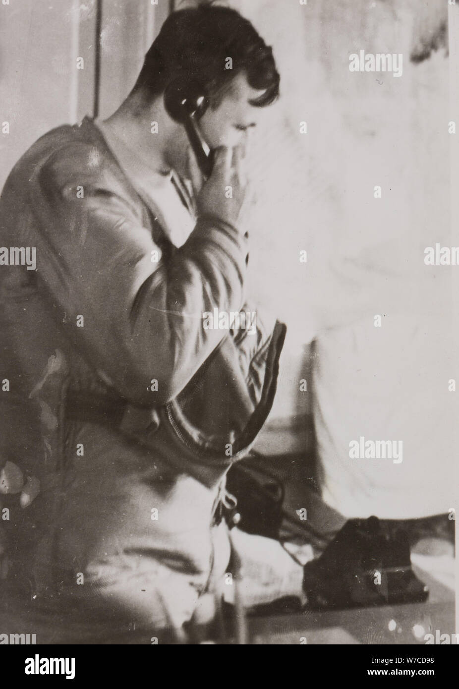 Yuri Gagarin on the day of landing. Stock Photo