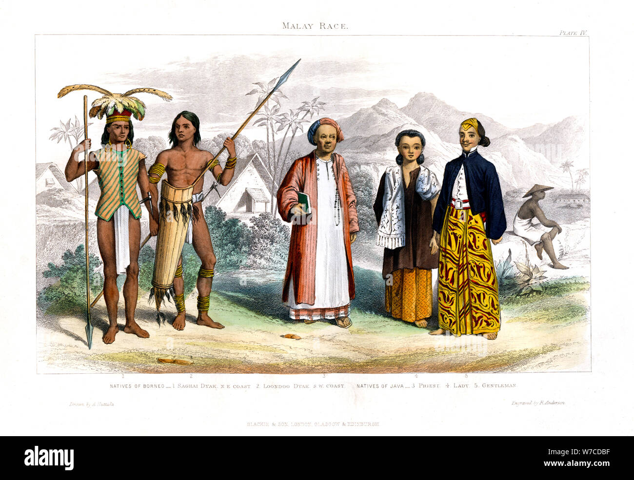 'Malay Race', 1800-1900.Artist: R Anderson Stock Photo