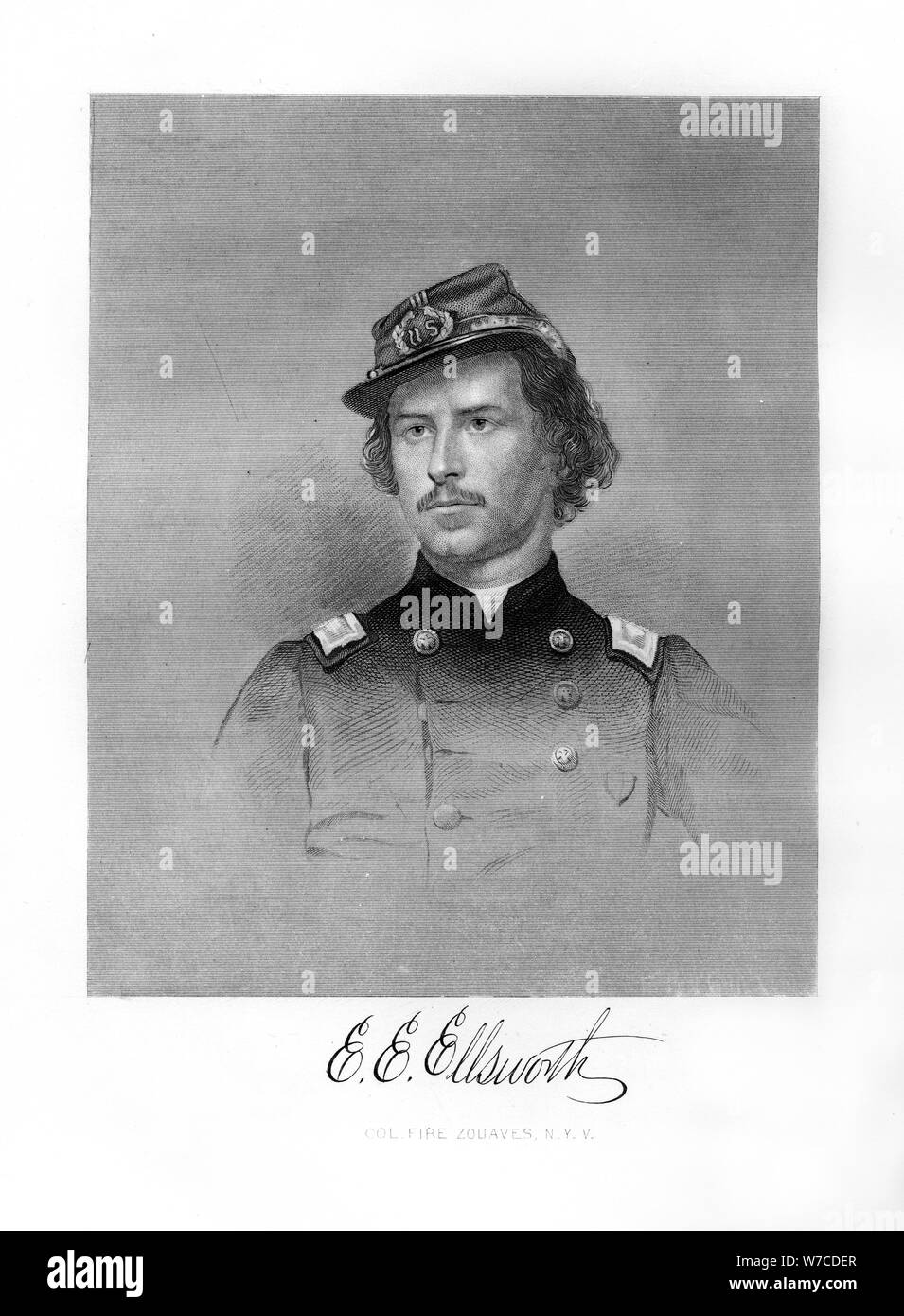 Colonel Ephraim Elmer Ellsworth, American soldier, (1872). Artist: Unknown Stock Photo