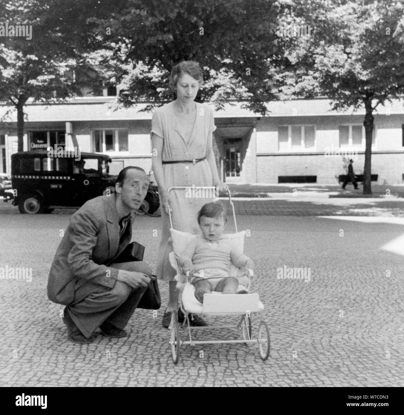Vladimir and Véra Nabokov and their son, Dmitri. Stock Photo