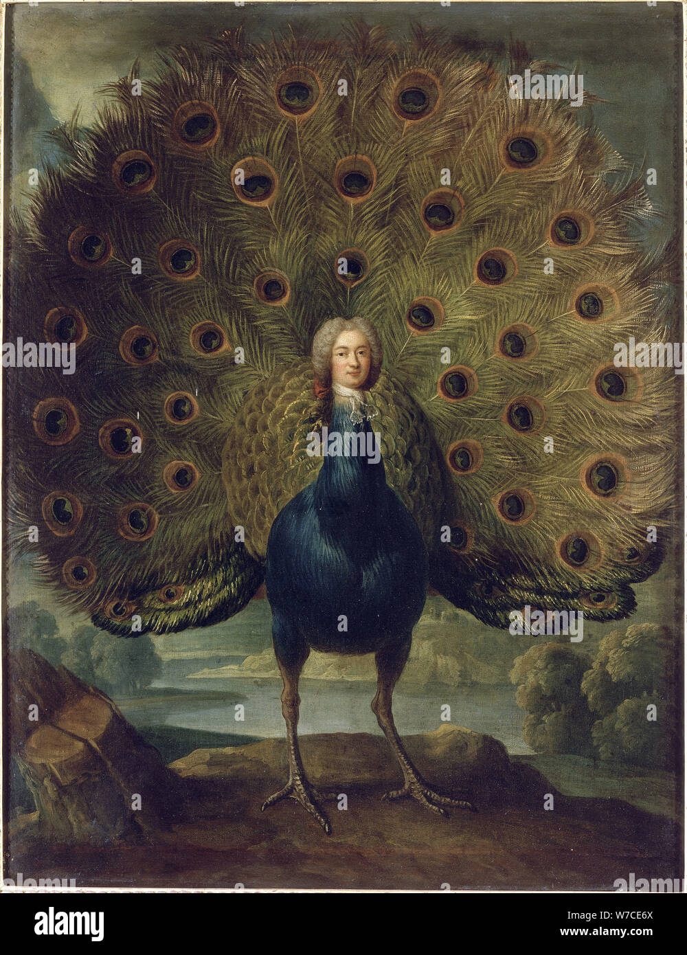 Louis Antoine de Gontaut, duc de Biron (1700-1788) as a peacock. Stock Photo
