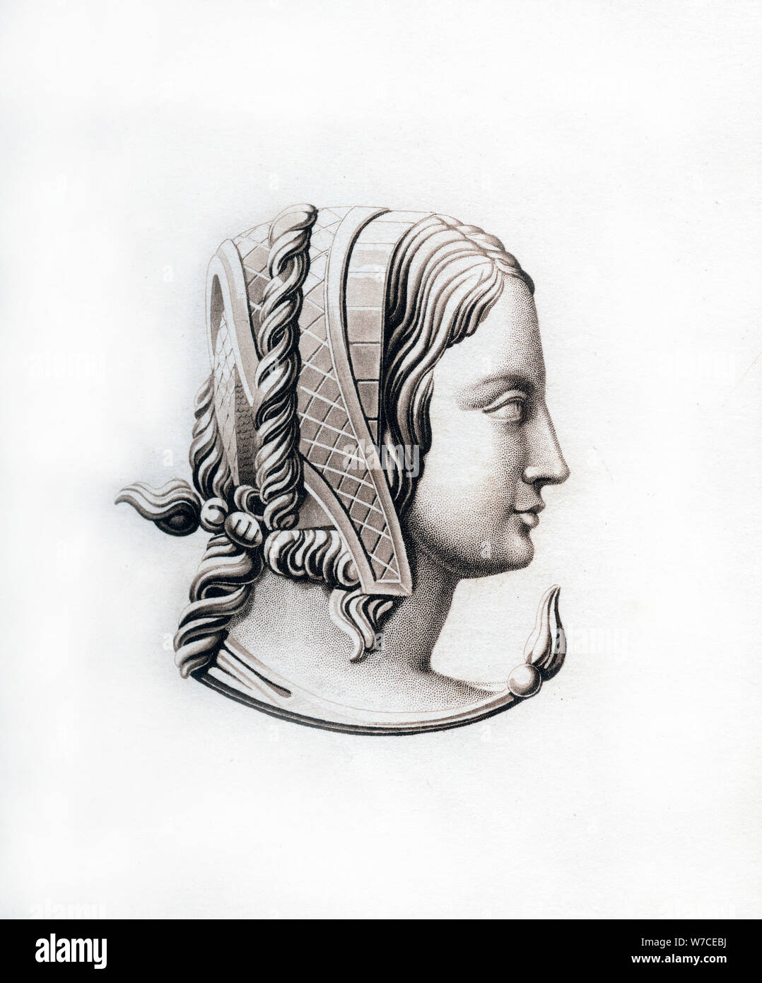 Headdress, early 16th century, (1843).Artist: Henry Shaw Stock Photo