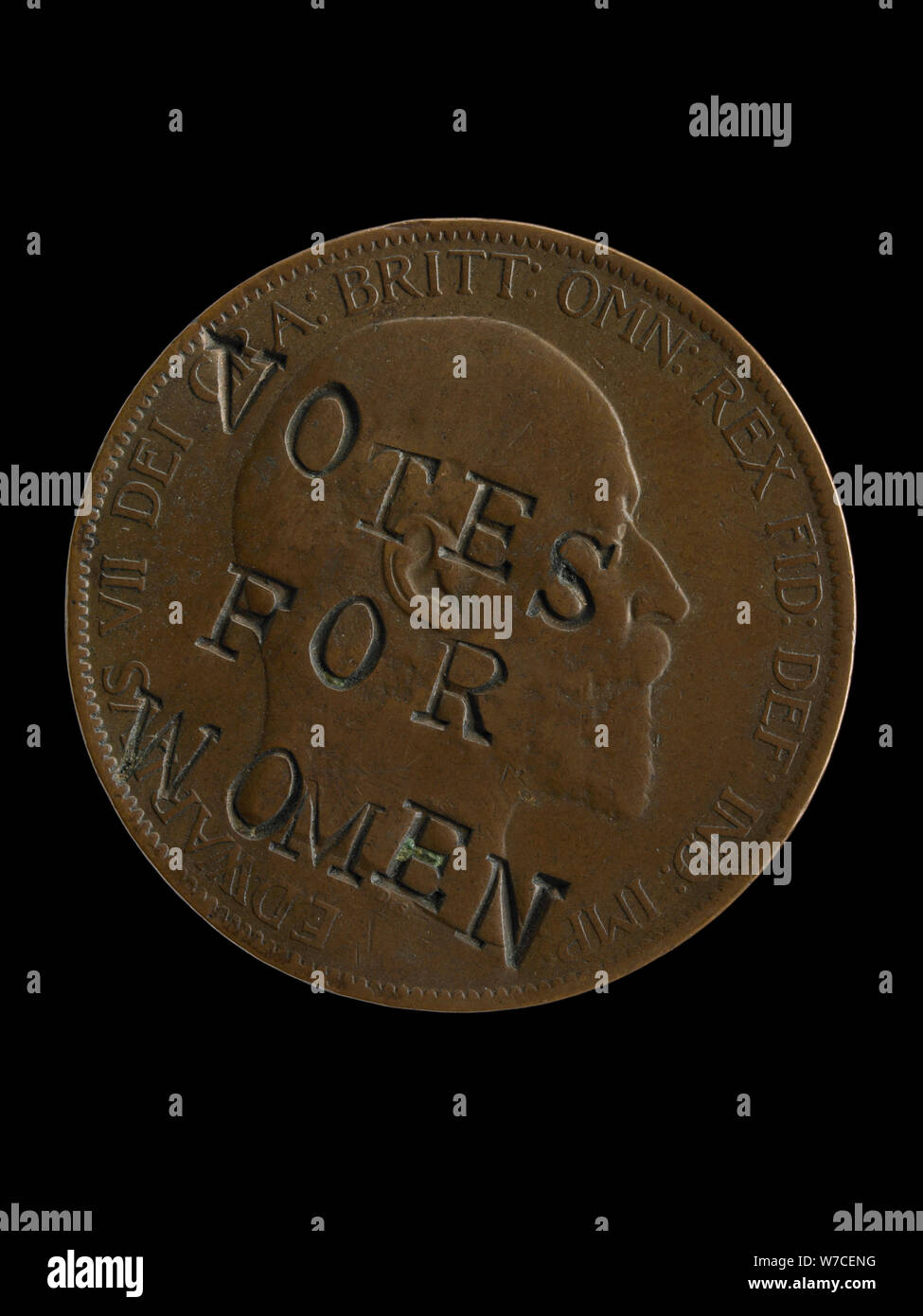Defaced Edward VII Coin Votes for Women Suffragette Penny Buy 2 Get 1 Free 