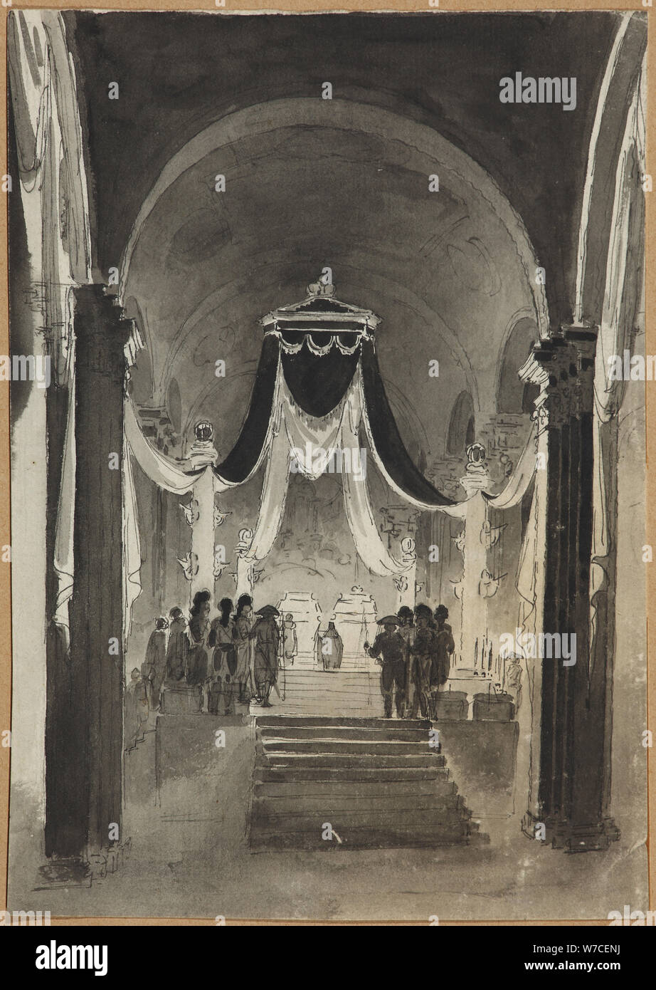 Peter and Paul Cathedral Decoration to the Burial Ceremony for Peter III and Catherine II. Stock Photo