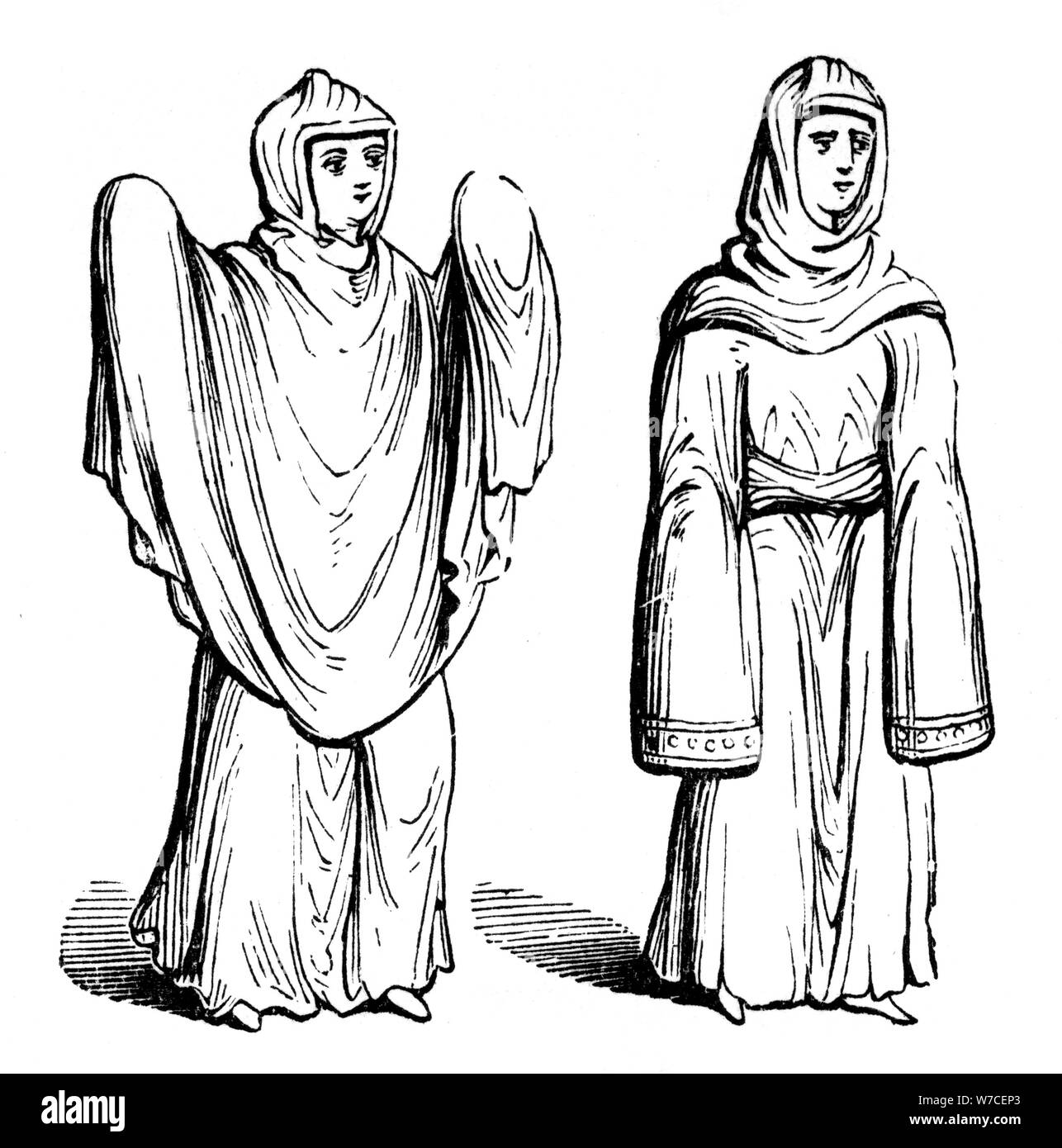 Anglo-Saxon travelling cloaks, (1910). Artist: Unknown Stock Photo