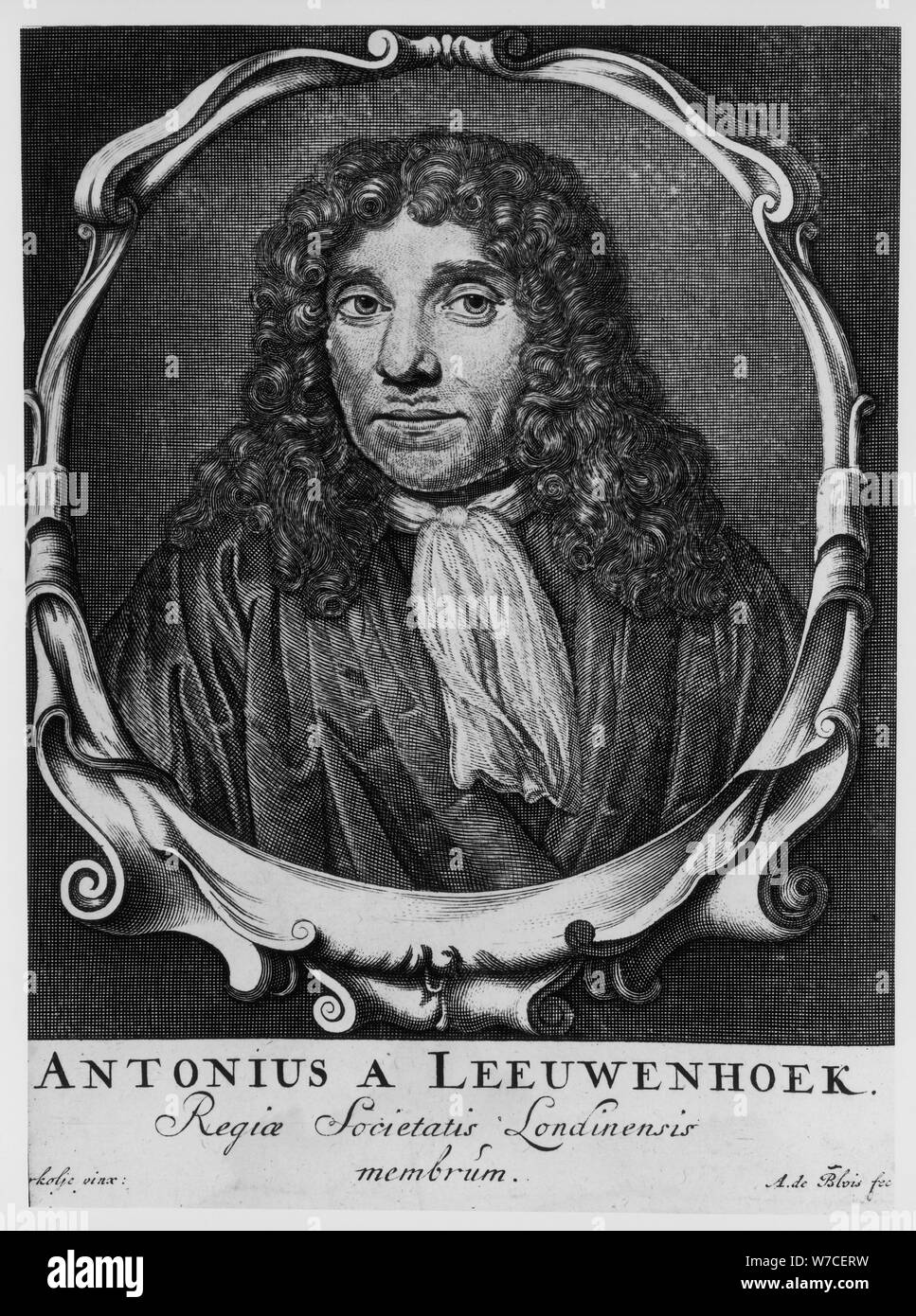 Antoni van Leeuwenhoek, Dutch pioneer of microscopy, c1660. Artist: Abraham de Blois Stock Photo