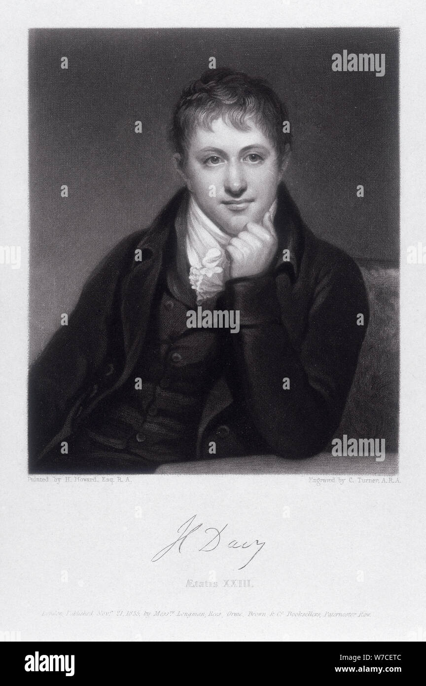Sir Humphrey Davy, English chemist, 1803. Artist: C Turner Stock Photo