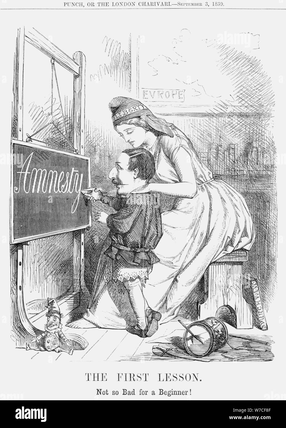 'The First Lesson!', 1859. Artist: Unknown Stock Photo