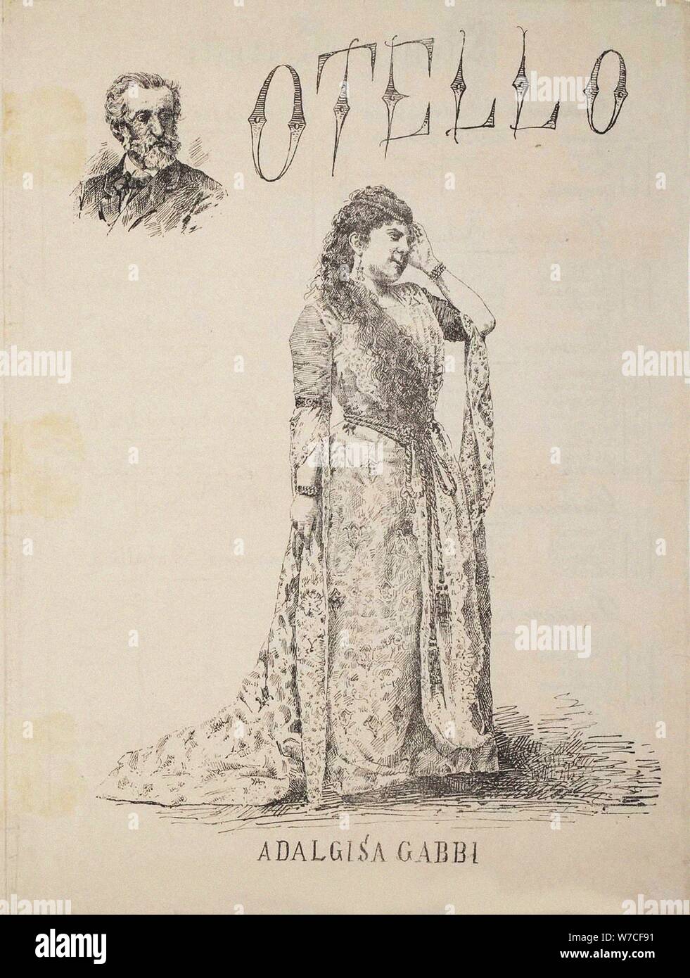 Adalgisa Gabbi (1857-1933) as Desdemona in Opera Otello by Giuseppe Verdi, . Stock Photo