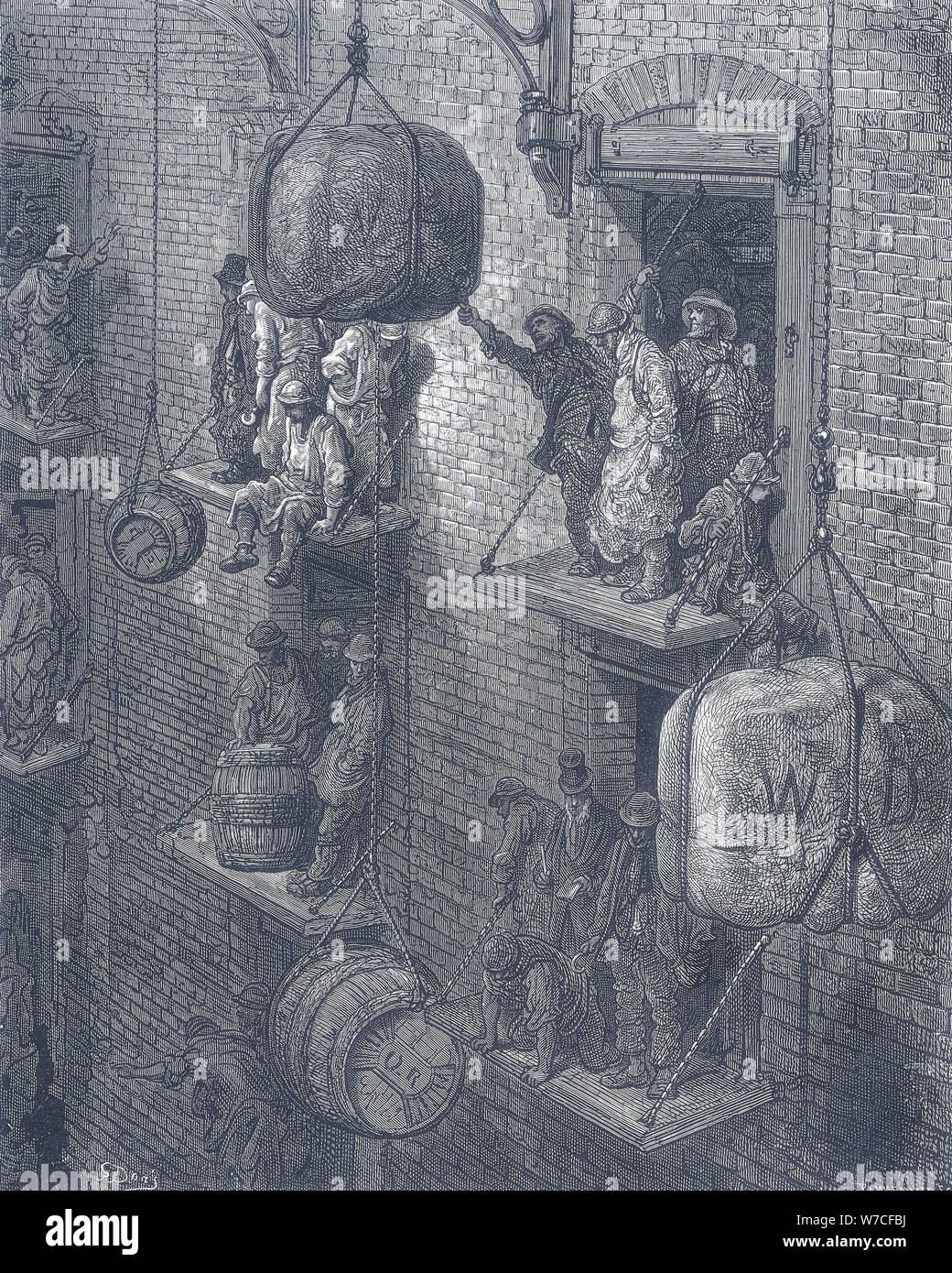 'Warehousing in the City', 1872. Artist: Adolphe François Pannemaker Stock Photo