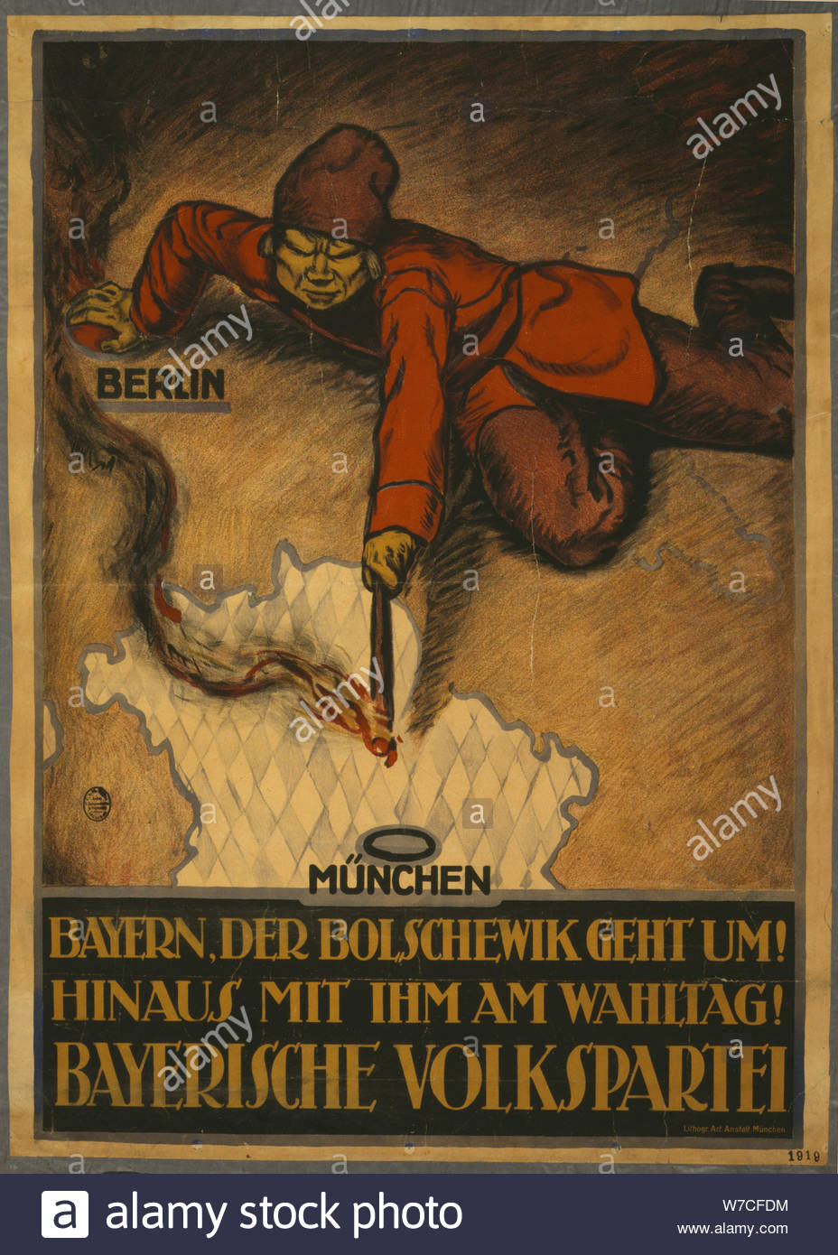 German WW1 Propaganda Poster for a strong Bavaria Bavarian People/'s Party