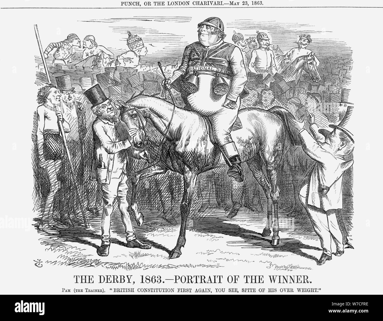'The Derby 1863 - Portrait of The Winner', 1863. Artist: John Tenniel Stock Photo