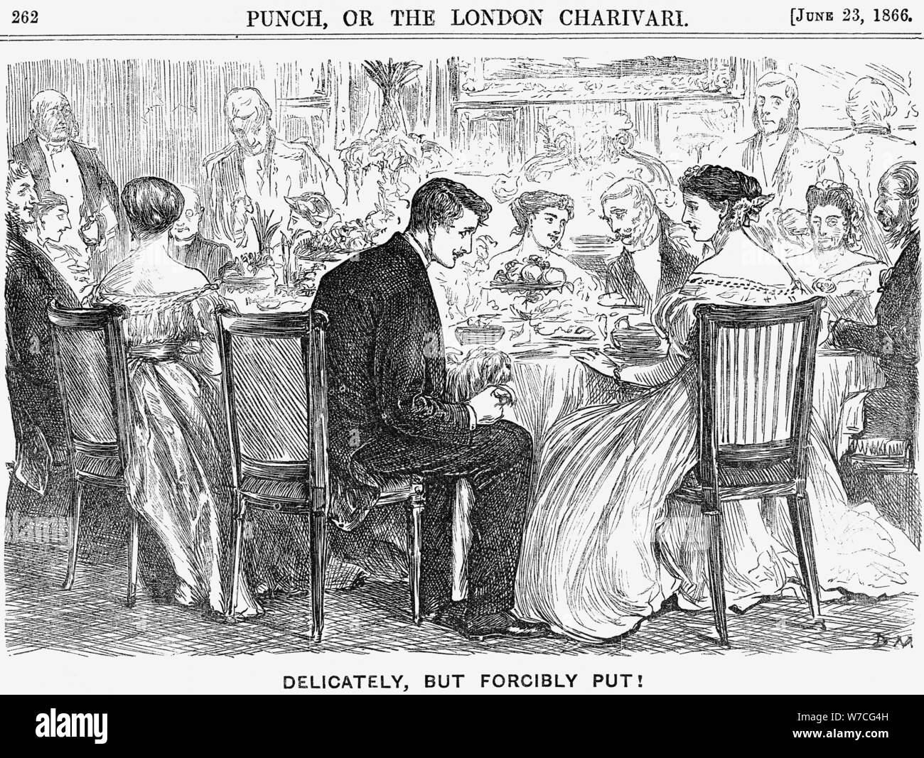 'Delicately, but Forcibly Put!', 1866. Artist: George du Maurier Stock Photo