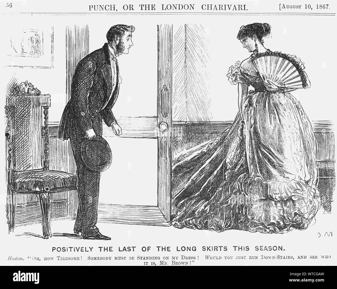 'Positively the Last of the Long Skirts this Season', 1867. Artist: George du Maurier Stock Photo