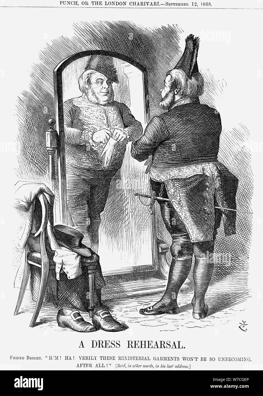 'A Dress Rehearsal', 1868. Artist John Tenniel Stock Photo Alamy