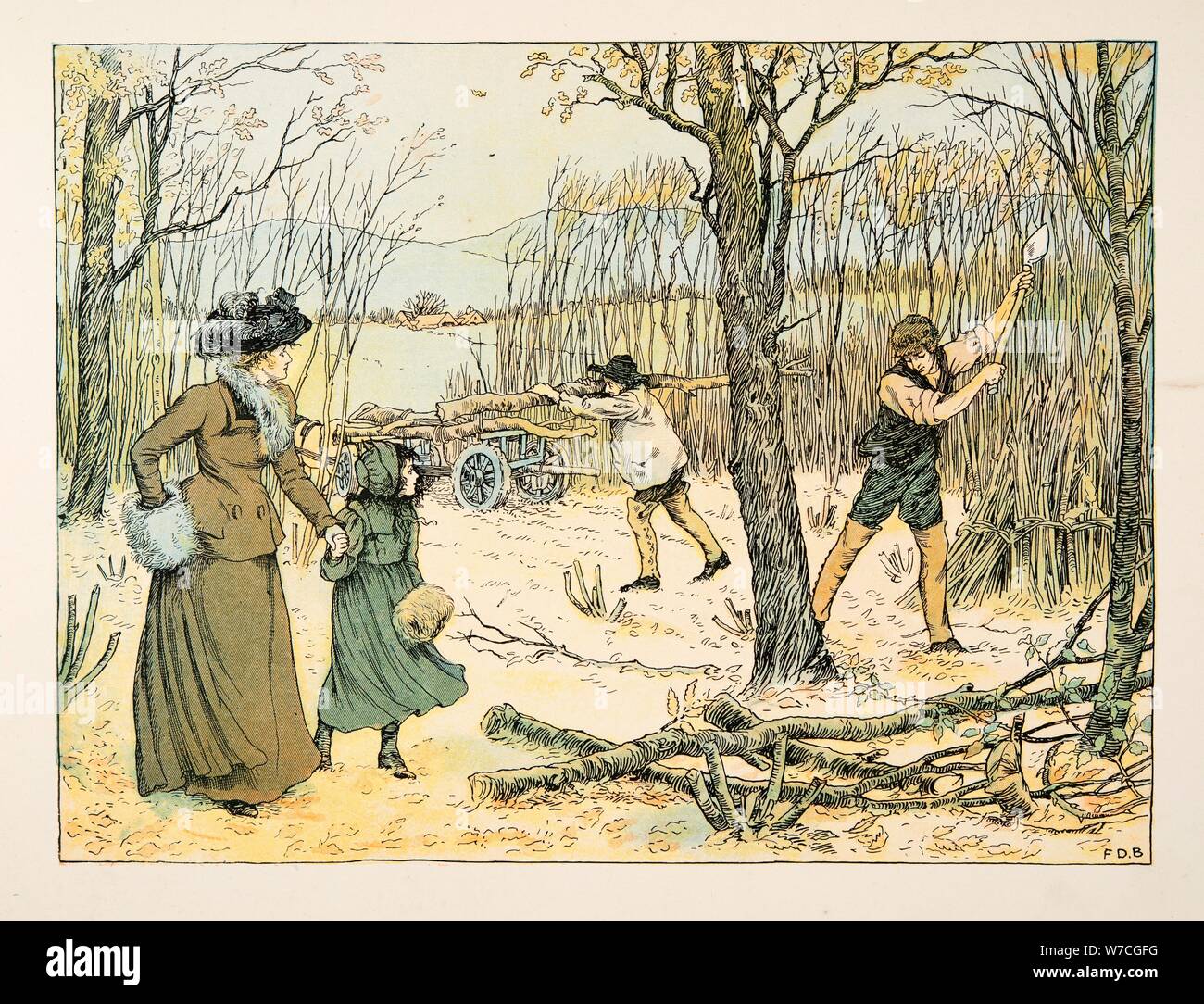 The Woodman,  from Four and Twenty Toilers, pub. 1900 (colour lithograph) Stock Photo
