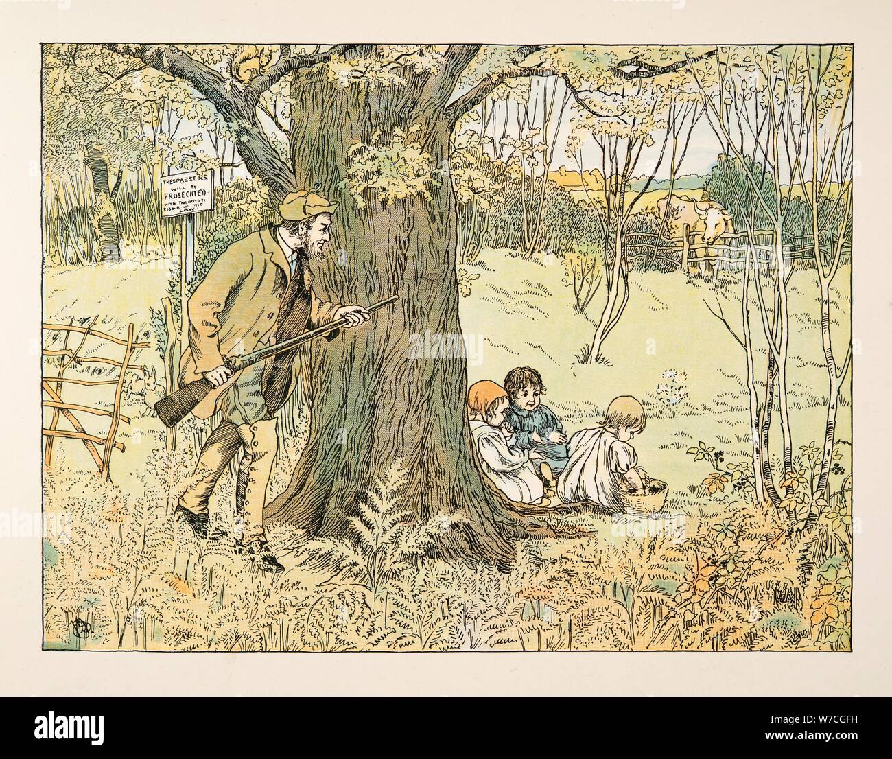 The Gamekeeper, from Four and Twenty Toilers, pub. 1900 (colour lithograph) Stock Photo
