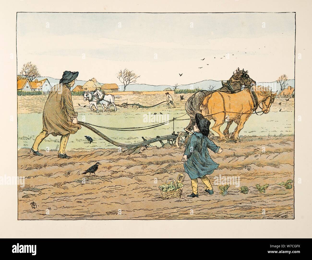 The Ploughman,  from Four and Twenty Toilers, pub. 1900 (colour lithograph) Stock Photo