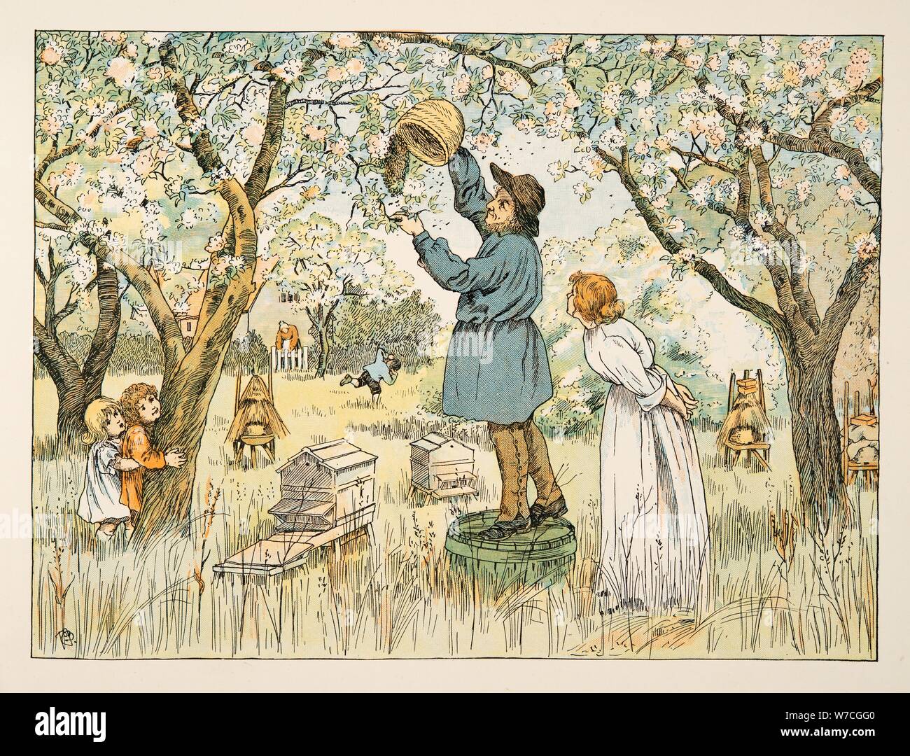 The Bee Farmer,  from Four and Twenty Toilers, pub. 1900 (colour lithograph) Stock Photo