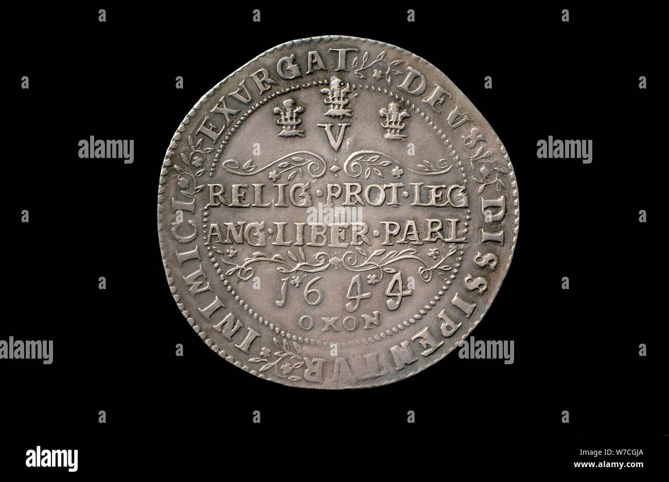 Early Modern English Coin, 1644. Artist: Unknown. Stock Photo