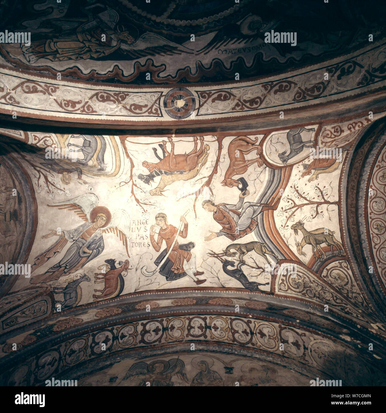 Paintings in the vaults of the Royal Pantheon in the Collegiate Church of San Isidoro de León. Stock Photo