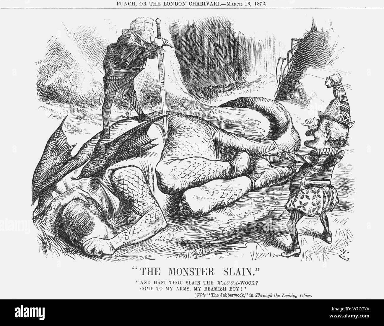 The Monster Slain, 1872. Artist: Joseph Swain Stock Photo