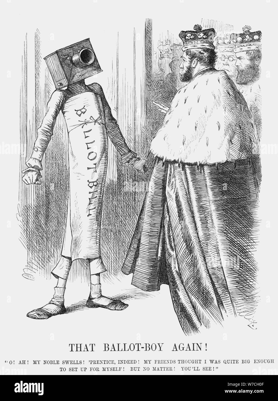 'That Ballot-Boy Again!', 1872. Artist: Joseph Swain Stock Photo