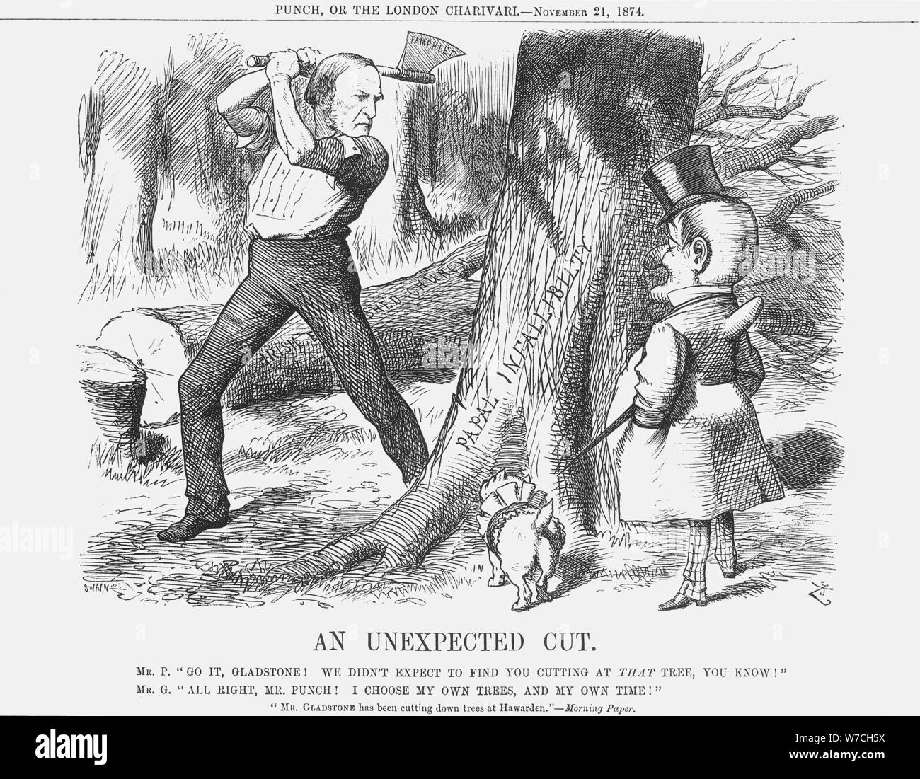 'An Unexpected Cut', 1874. Artist: Joseph Swain Stock Photo