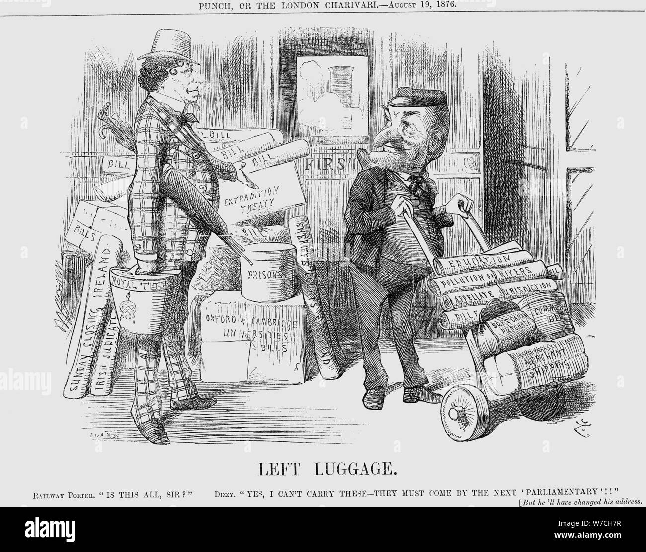 'Left Luggage', 1876. Artist: Joseph Swain Stock Photo