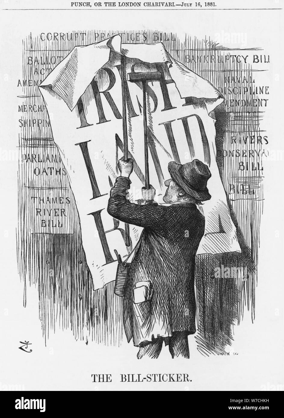 'The Bill-Sticker', 1881. Artist: Joseph Swain Stock Photo