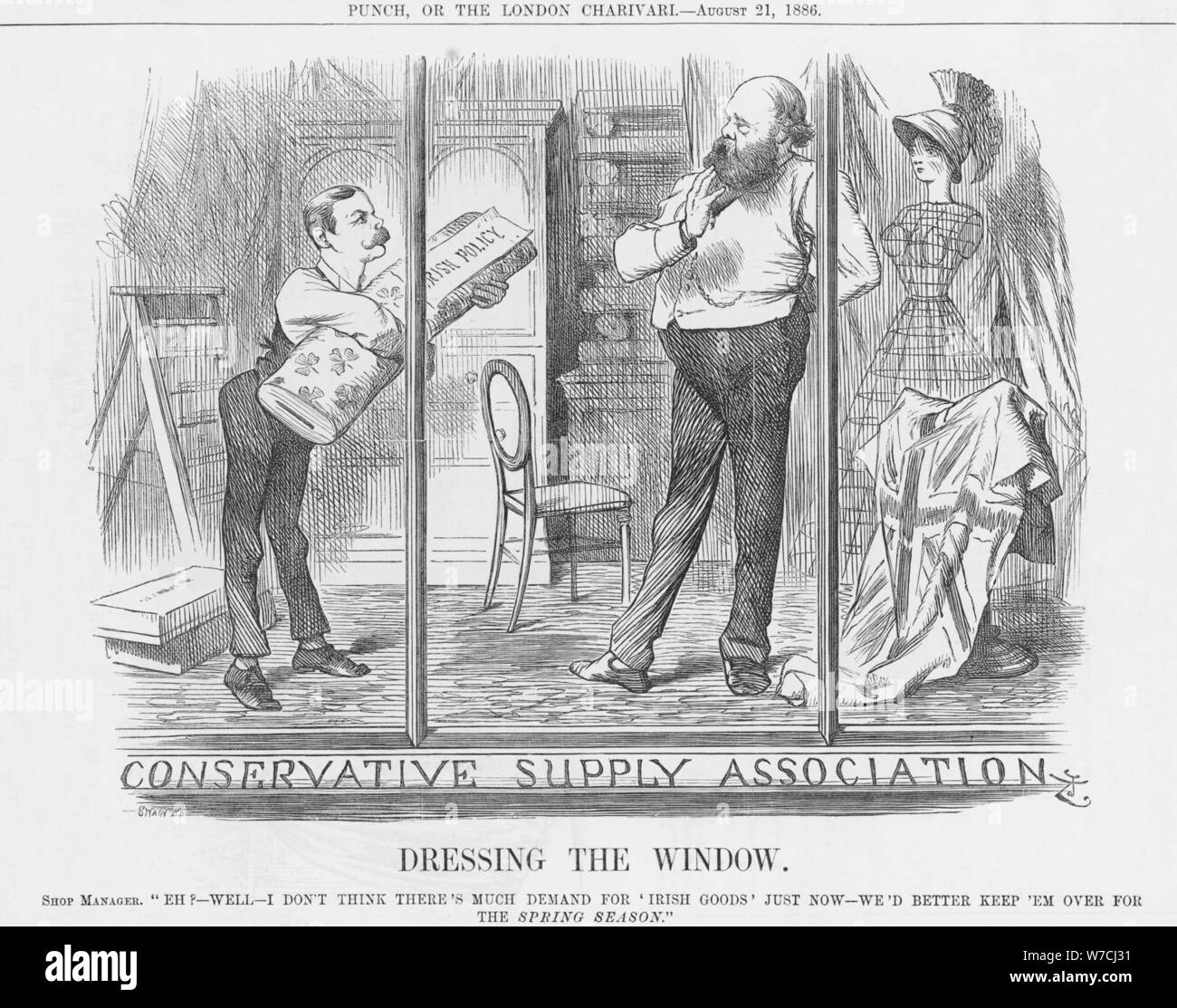 'Dressing the Window', 1886. Artist: Joseph Swain Stock Photo