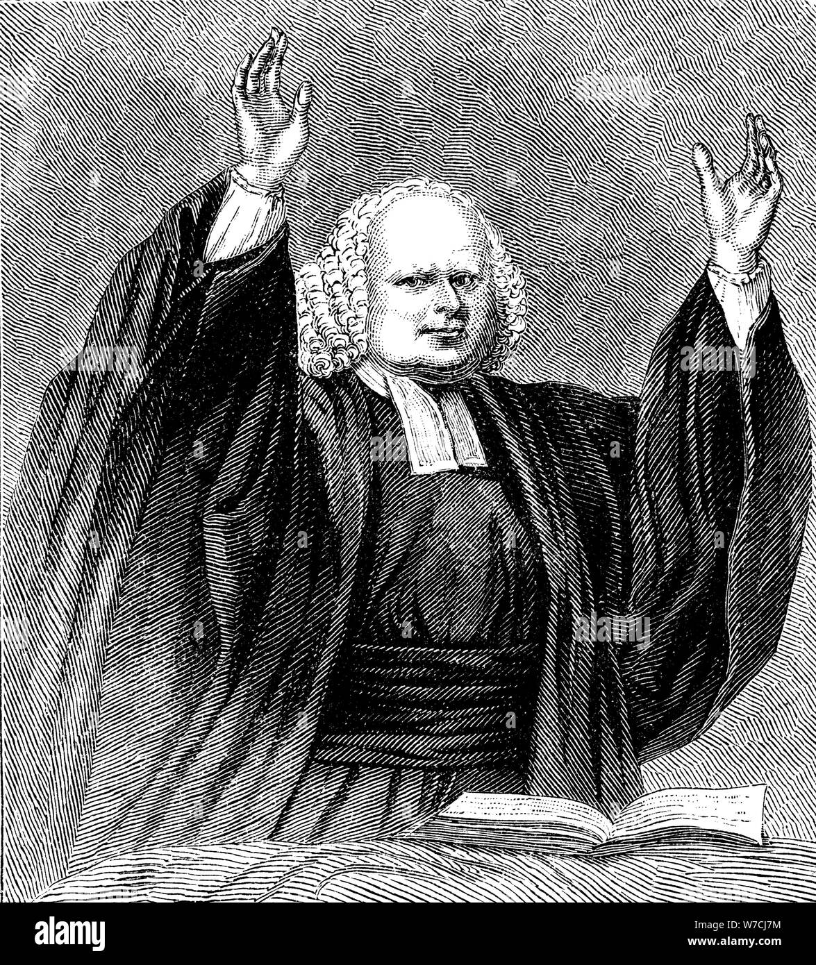 George Whitefield preaching, c1760 (c1850). Artist: Unknown Stock Photo