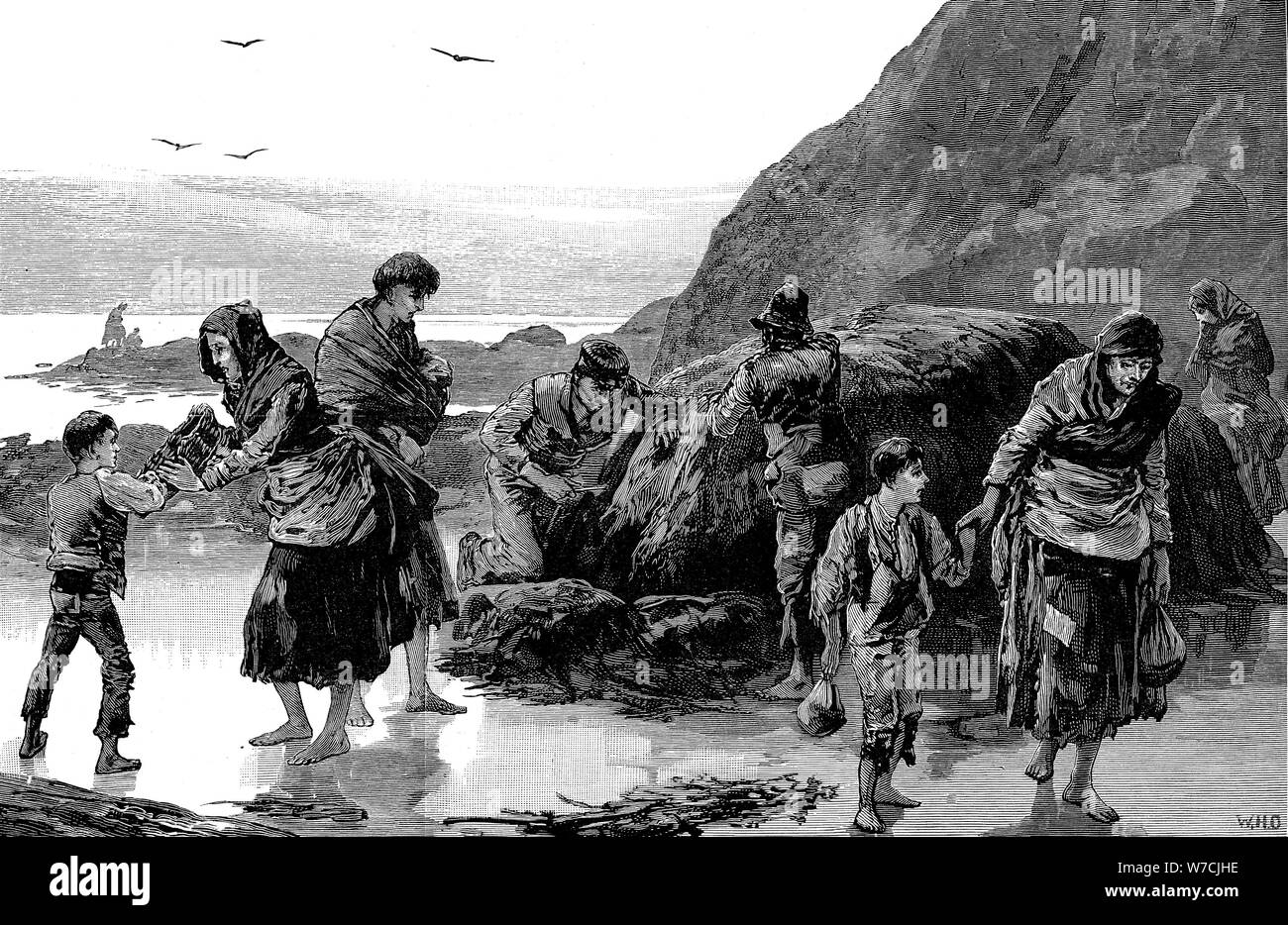 Aftermath of famine, Ireland (1840s), 1886. Artist: Unknown Stock Photo