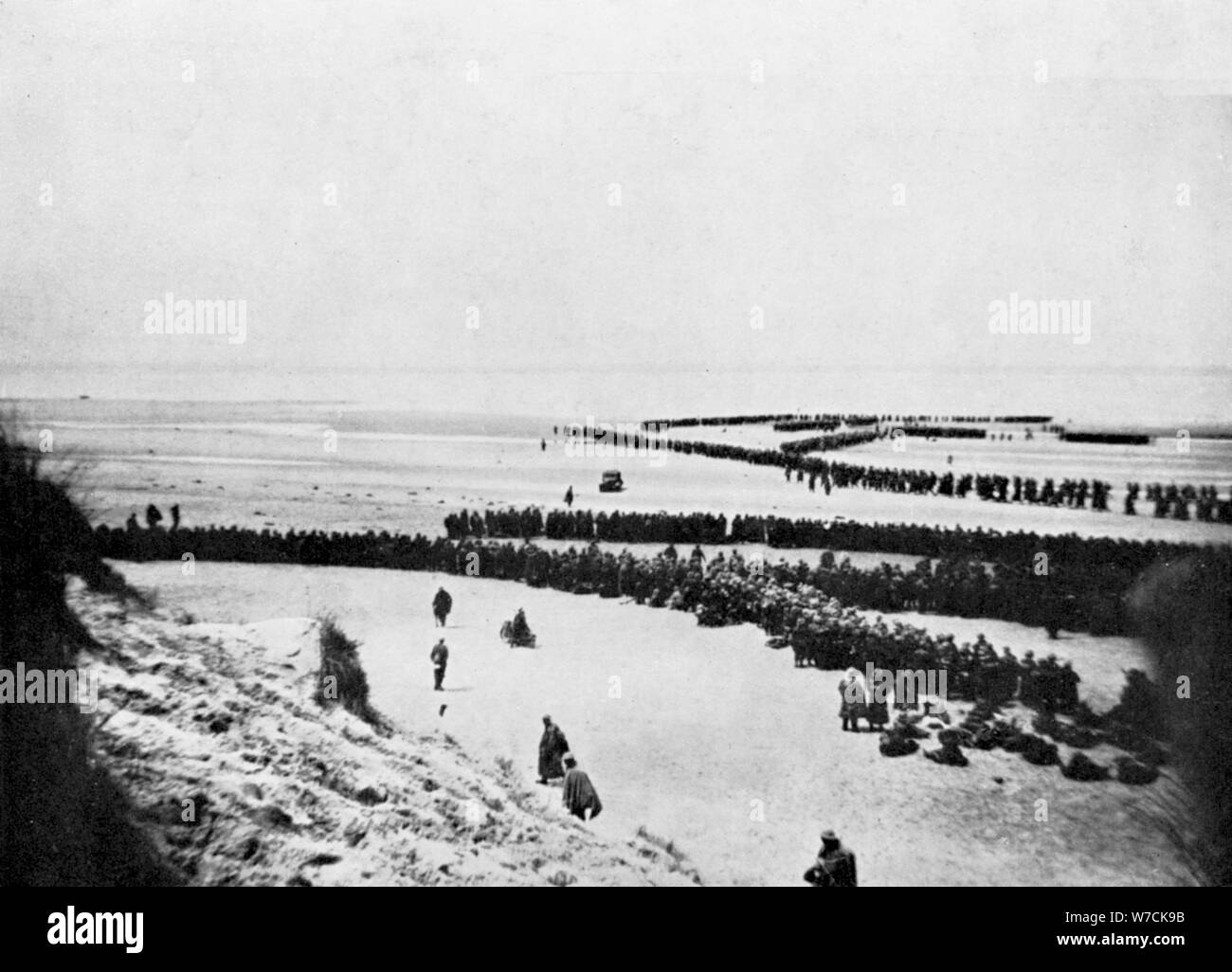 British retreat from Dunkirk, World War 2, 1940. Artist: Unknown Stock Photo
