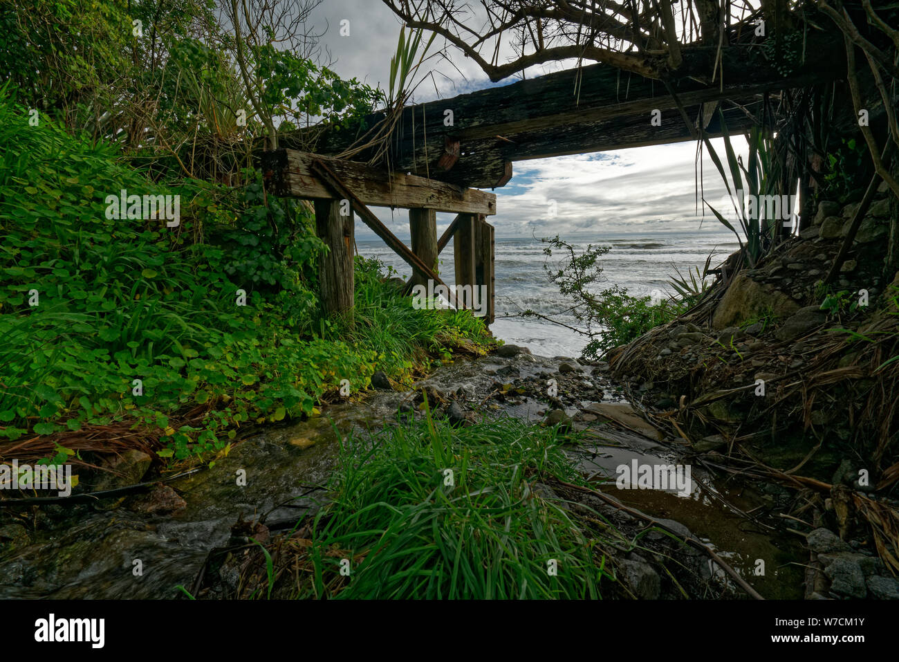 Disused railway line, West Coast region, near Karamea, New Zealand. Stock Photo
