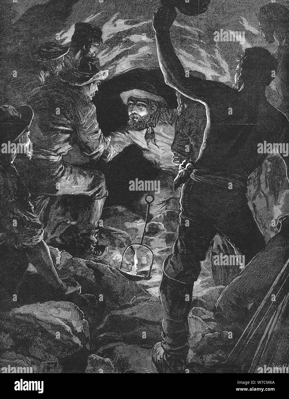 Completion of the St Gotthard Tunnel beneath the Alps, 1880. Artist: Unknown Stock Photo