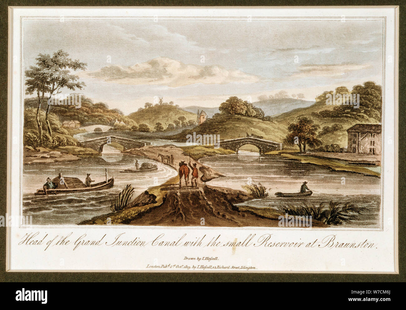 Grand Junction Canal, Braunston, Northamptonshire, 1819. Artist: John Hassell Stock Photo