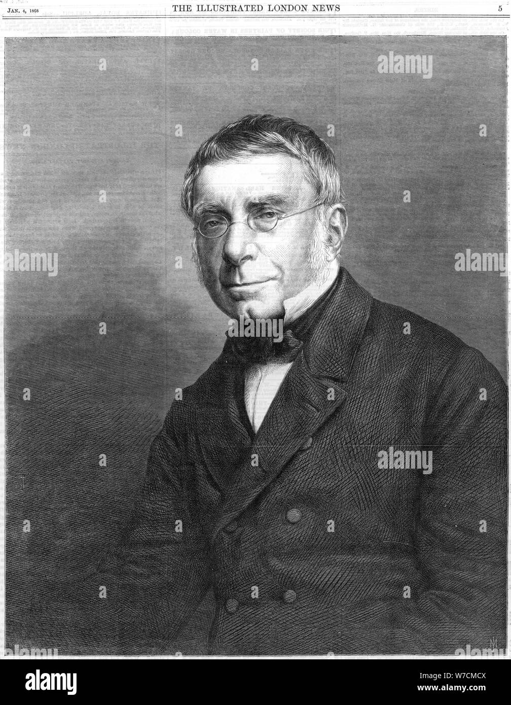 George Biddell Airy, English astronomer and geophysicist, 1868. Artist: Unknown Stock Photo