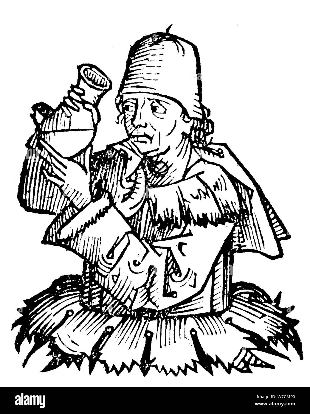 Antonius de Monte Ulmi (fl1384-1390), Italian physician, necromancer, magician and astrologer, 1493. Artist: Unknown Stock Photo