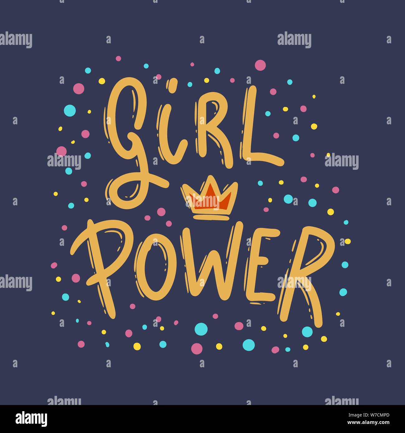 Girl power. Lettering phrase for postcard, banner, flyer. Vector illustration Stock Vector