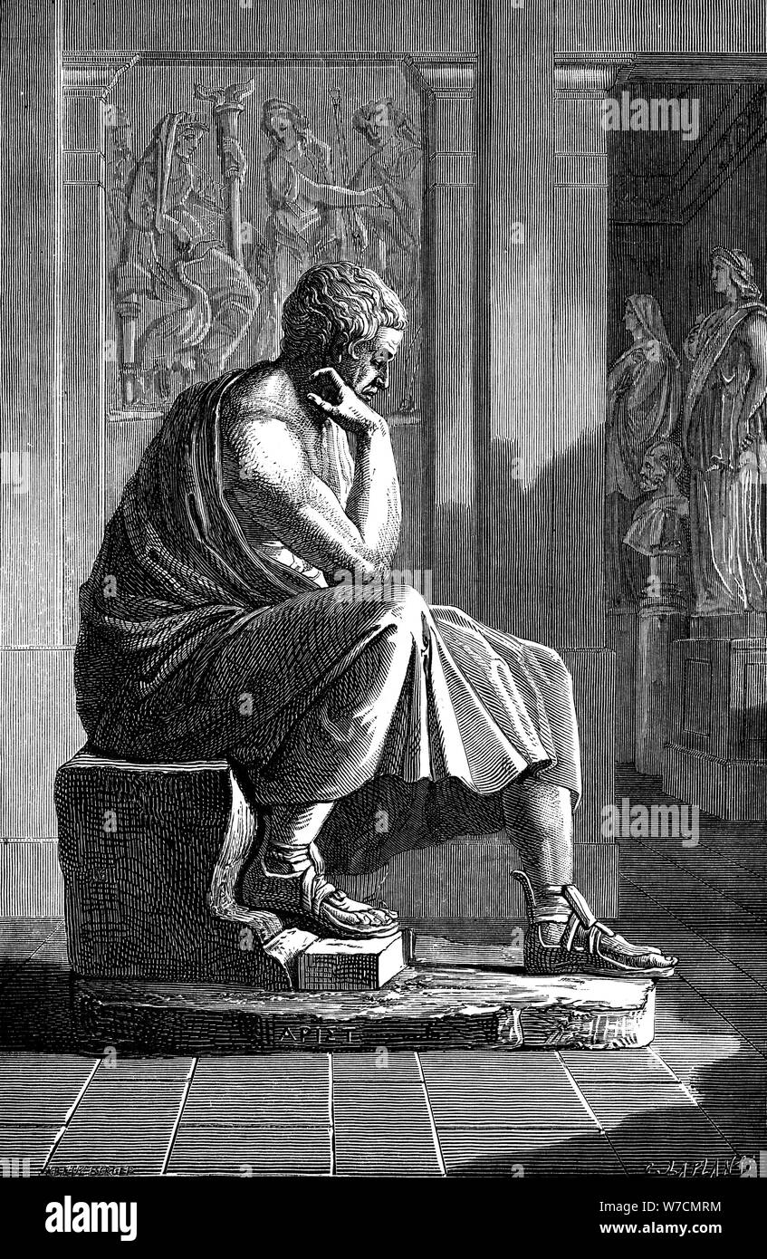 Aristotle (384-322 BC), Ancient Greek philosopher and scientist. Artist: Unknown Stock Photo